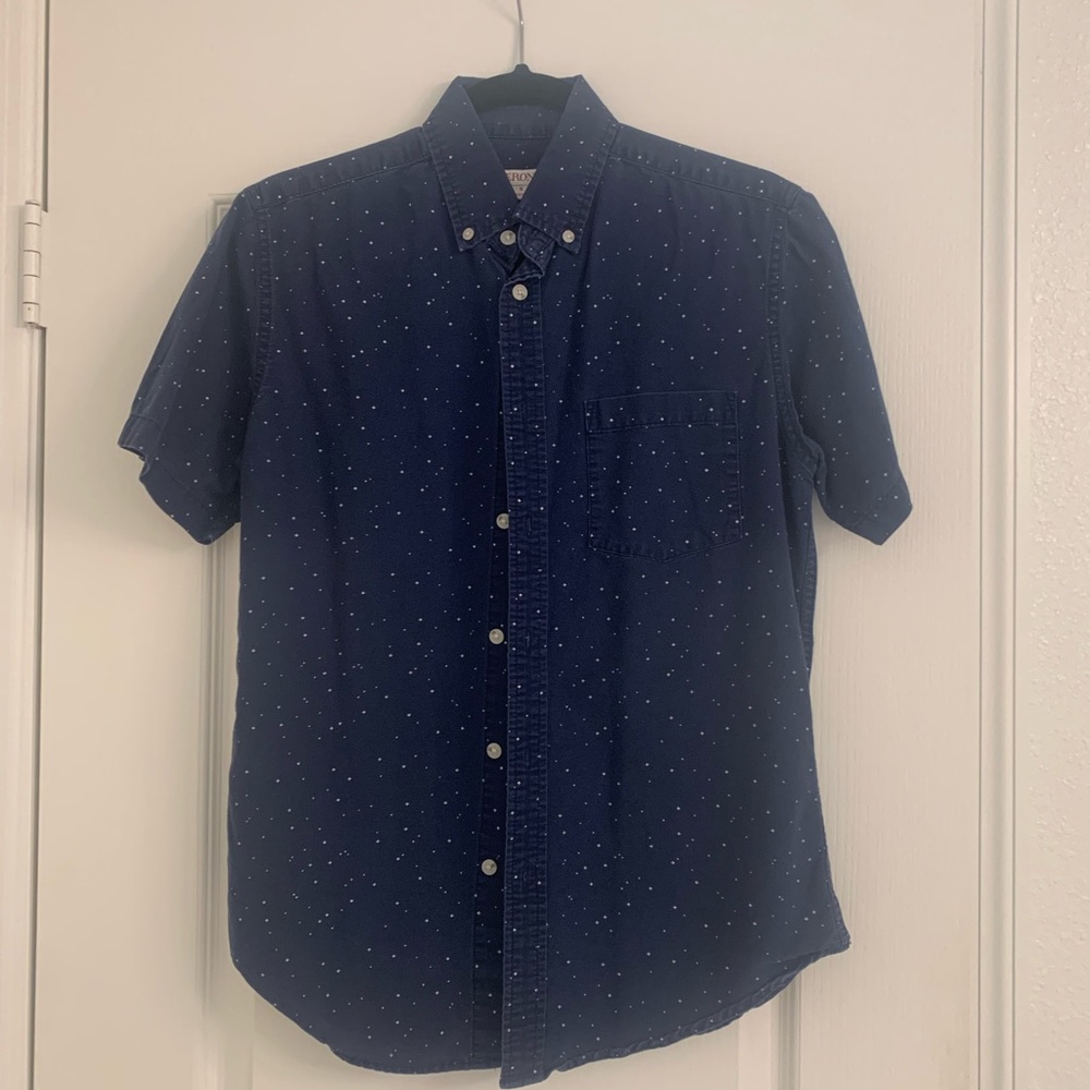 Mens Merona Blue Casual Button Down Shirt